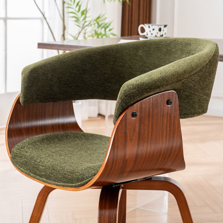 YOUNIKE Swivel Dining Chairs Padded Kitchen Chair with Wood Legs