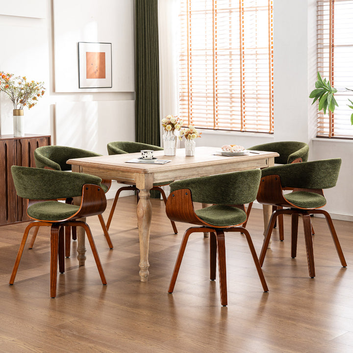 YOUNIKE Swivel Dining Chairs Padded Kitchen Chair with Wood Legs