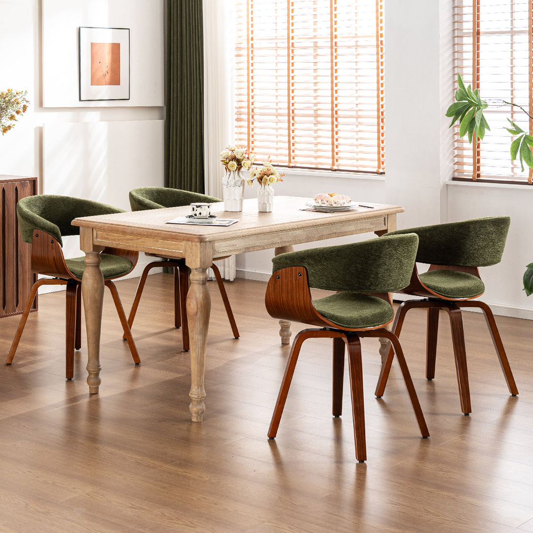 YOUNIKE Swivel Dining Chairs Padded Kitchen Chair with Wood Legs