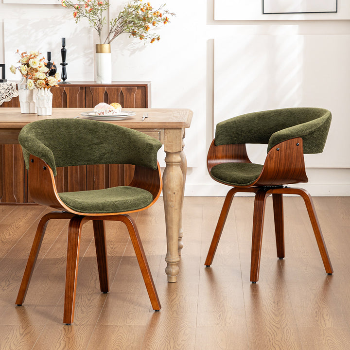 YOUNIKE Swivel Dining Chairs Padded Kitchen Chair with Wood Legs