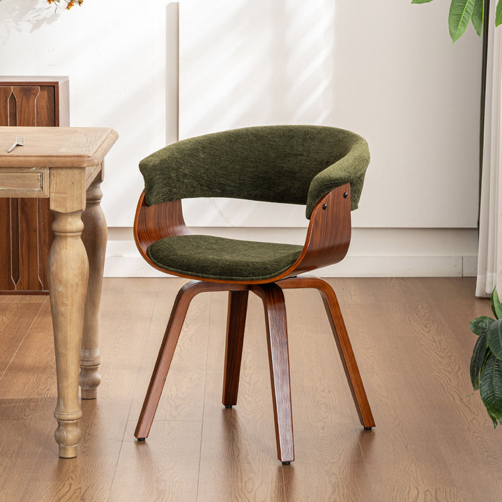 YOUNIKE Swivel Dining Chairs Padded Kitchen Chair with Wood Legs