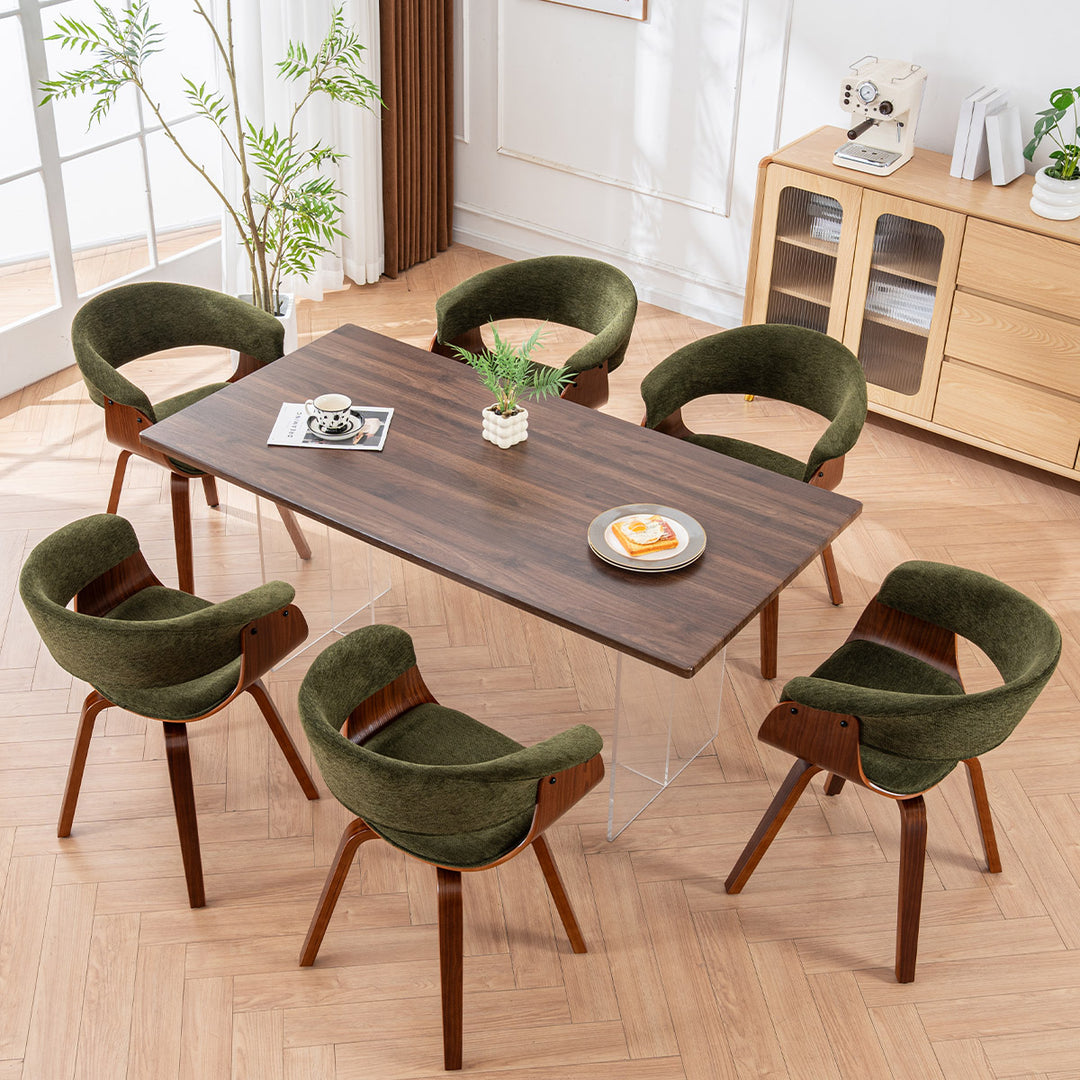 YOUNIKE Swivel Dining Chairs Padded Kitchen Chair with Wood Legs