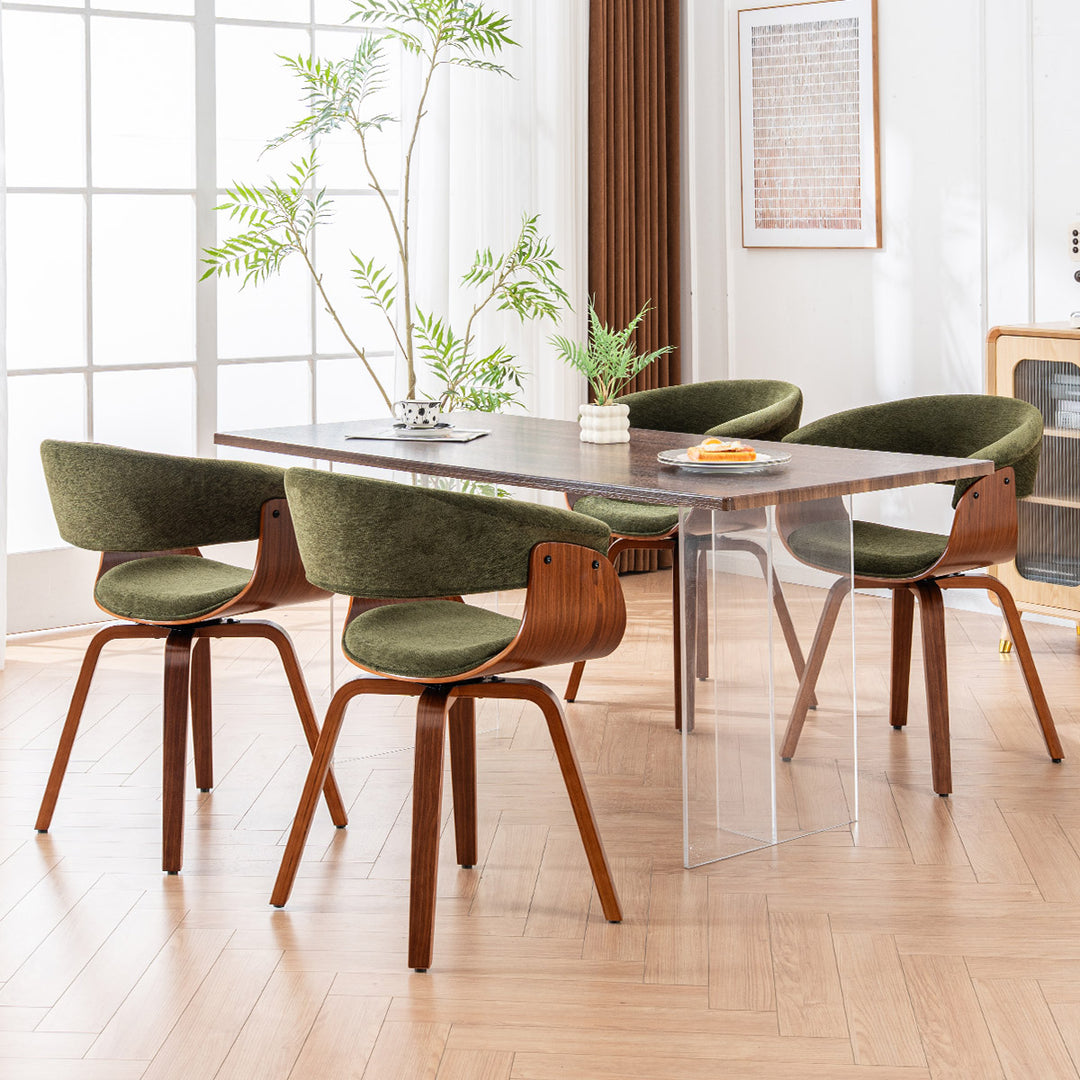 YOUNIKE Swivel Dining Chairs Padded Kitchen Chair with Wood Legs