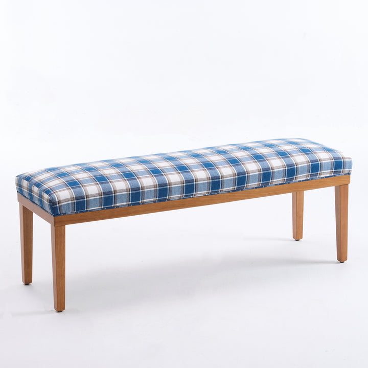 YOUNIKE 53in Entryway Bench Upholstered Dining Bench with Solid Wood Legs