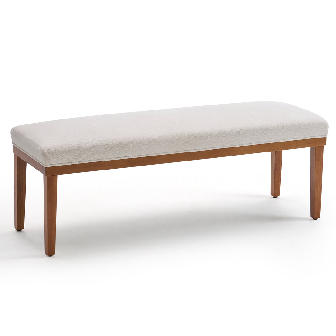 YOUNIKE 53in Entryway Bench Upholstered Dining Bench with Solid Wood Legs
