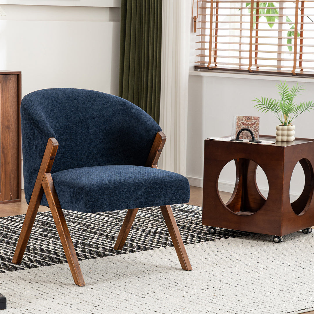 YOUNIKE Barrel Dining Chairs Curved Accent Chairs with Wood Legs