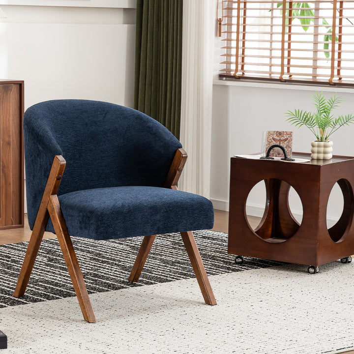 YOUNIKE Barrel Dining Chairs Curved Accent Chairs with Wood Legs