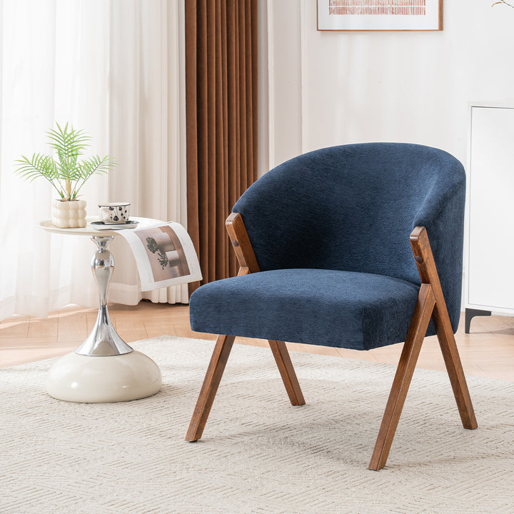 YOUNIKE Barrel Dining Chairs Curved Accent Chairs with Wood Legs
