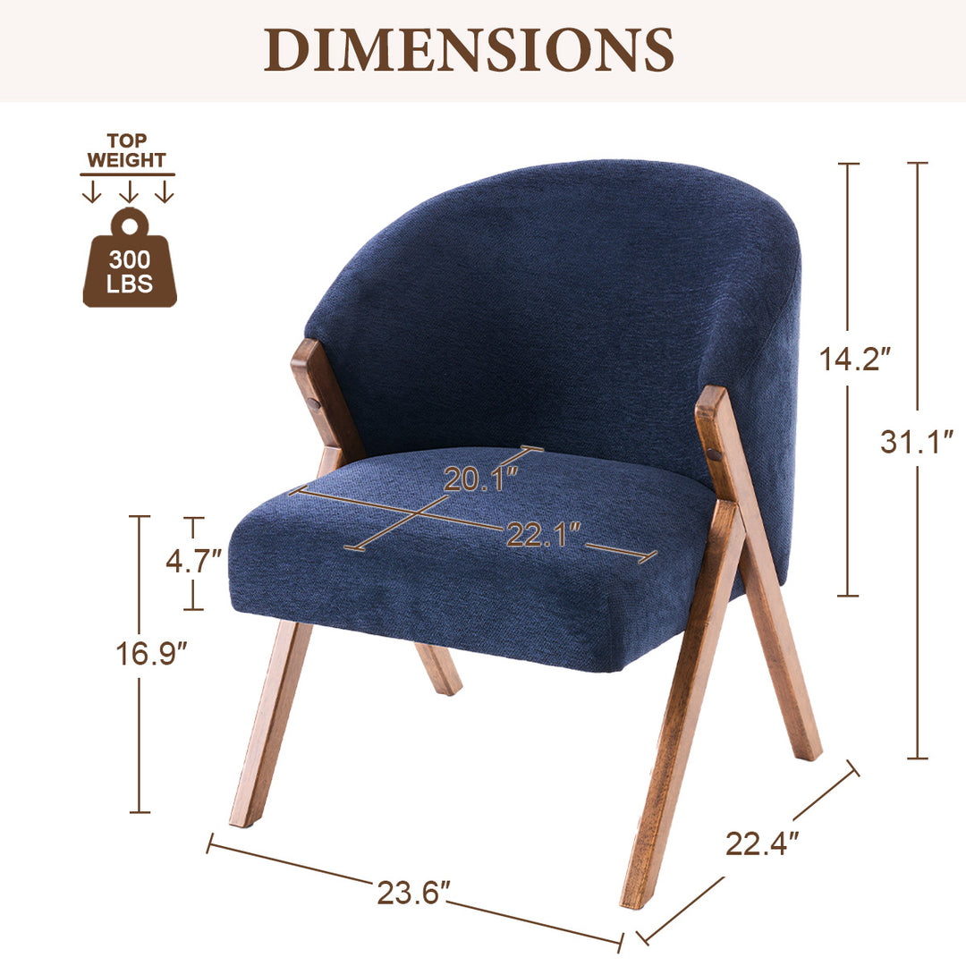 YOUNIKE Barrel Dining Chairs Curved Accent Chairs with Wood Legs