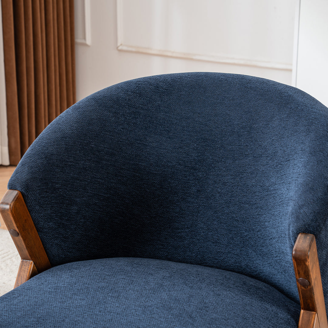 YOUNIKE Barrel Dining Chairs Curved Accent Chairs with Wood Legs
