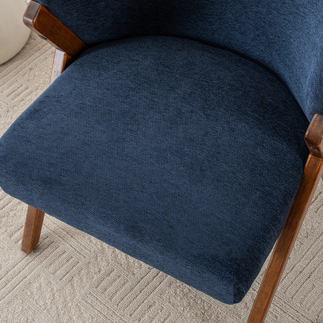 YOUNIKE Barrel Dining Chairs Curved Accent Chairs with Wood Legs