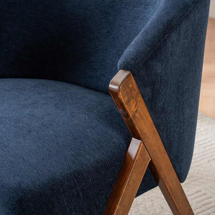 YOUNIKE Barrel Dining Chairs Curved Accent Chairs with Wood Legs