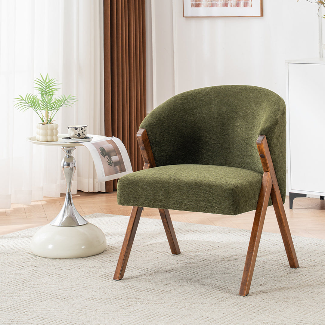 YOUNIKE Barrel Dining Chairs Curved Accent Chairs with Wood Legs