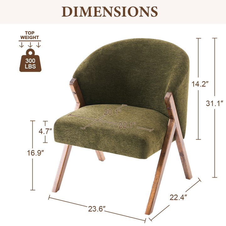 YOUNIKE Barrel Dining Chairs Curved Accent Chairs with Wood Legs