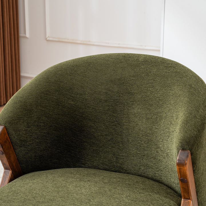 YOUNIKE Barrel Dining Chairs Curved Accent Chairs with Wood Legs