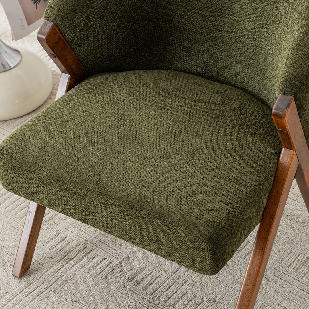YOUNIKE Barrel Dining Chairs Curved Accent Chairs with Wood Legs