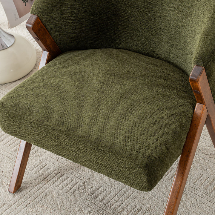 YOUNIKE Barrel Dining Chairs Curved Accent Chairs with Wood Legs