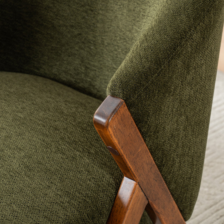 YOUNIKE Barrel Dining Chairs Curved Accent Chairs with Wood Legs