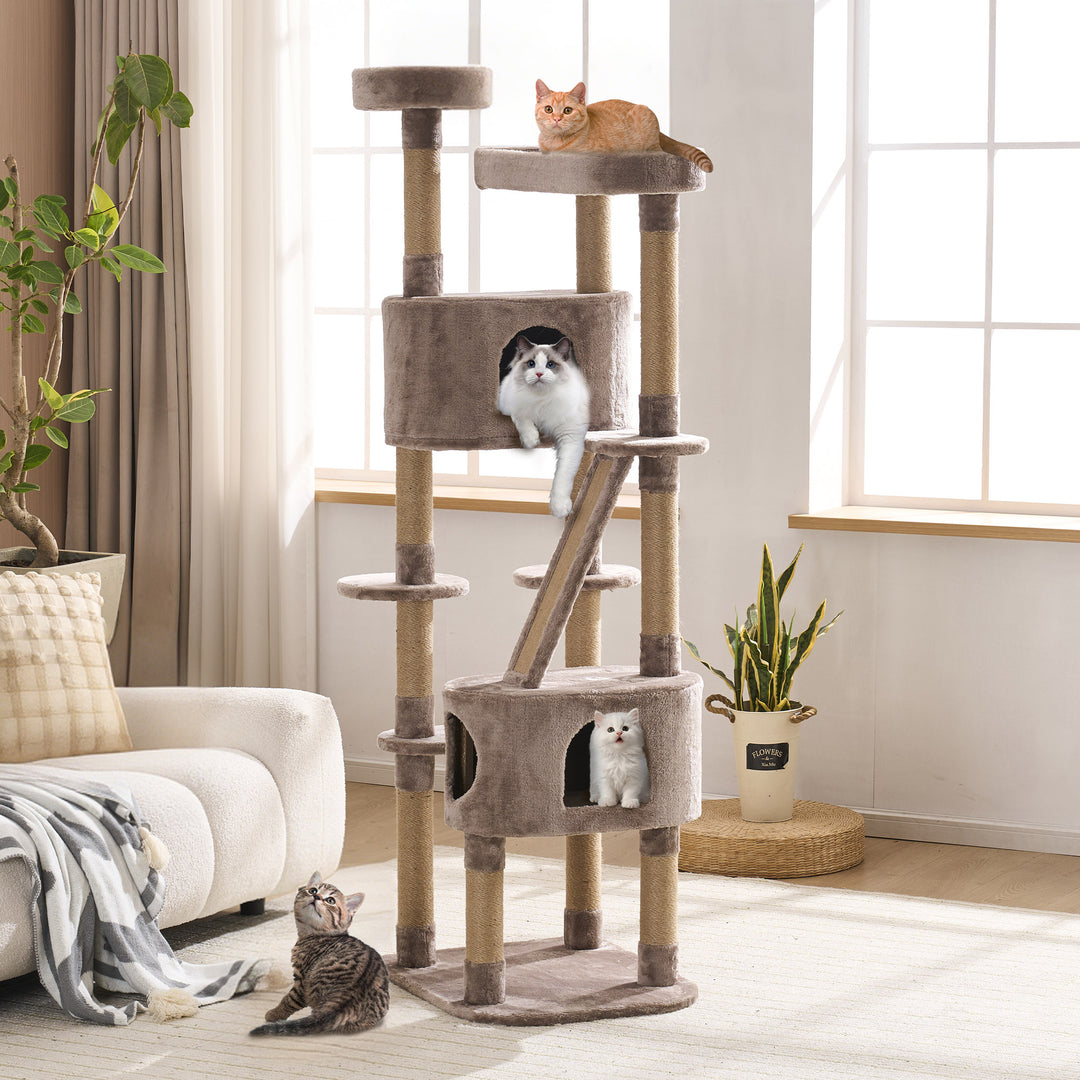 YOUNIKE 71in Cat Tree Large Multi-Level Cat Tower Condo for Indoor Cats