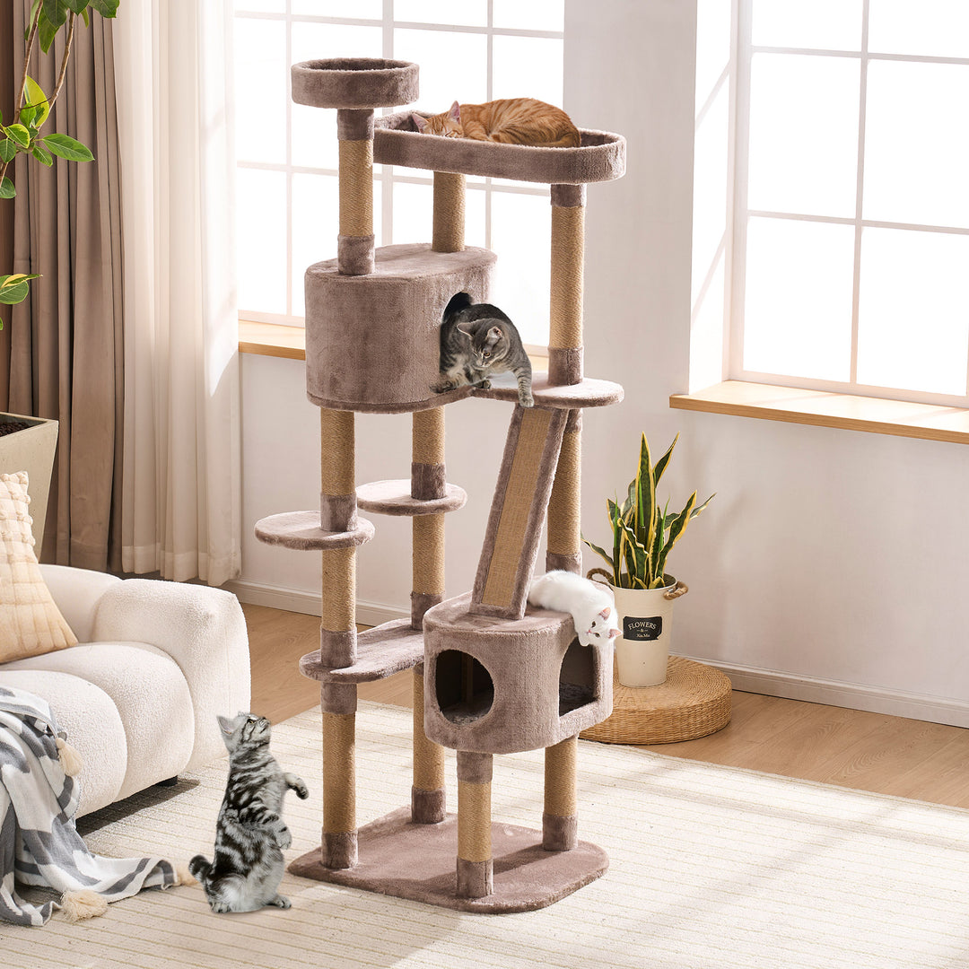 YOUNIKE 71in Cat Tree Large Multi-Level Cat Tower Condo for Indoor Cats
