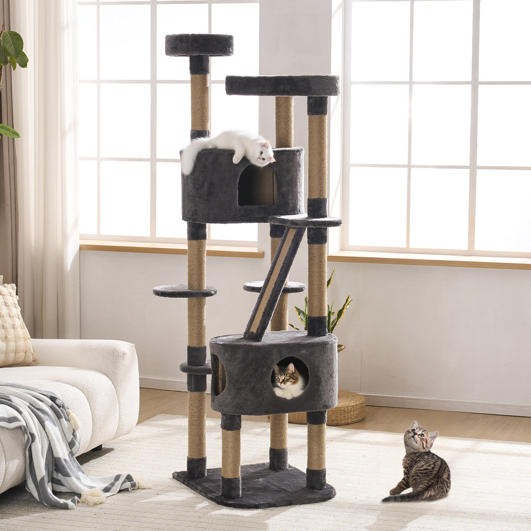 YOUNIKE 71in Cat Tree Large Multi-Level Cat Tower Condo for Indoor Cats