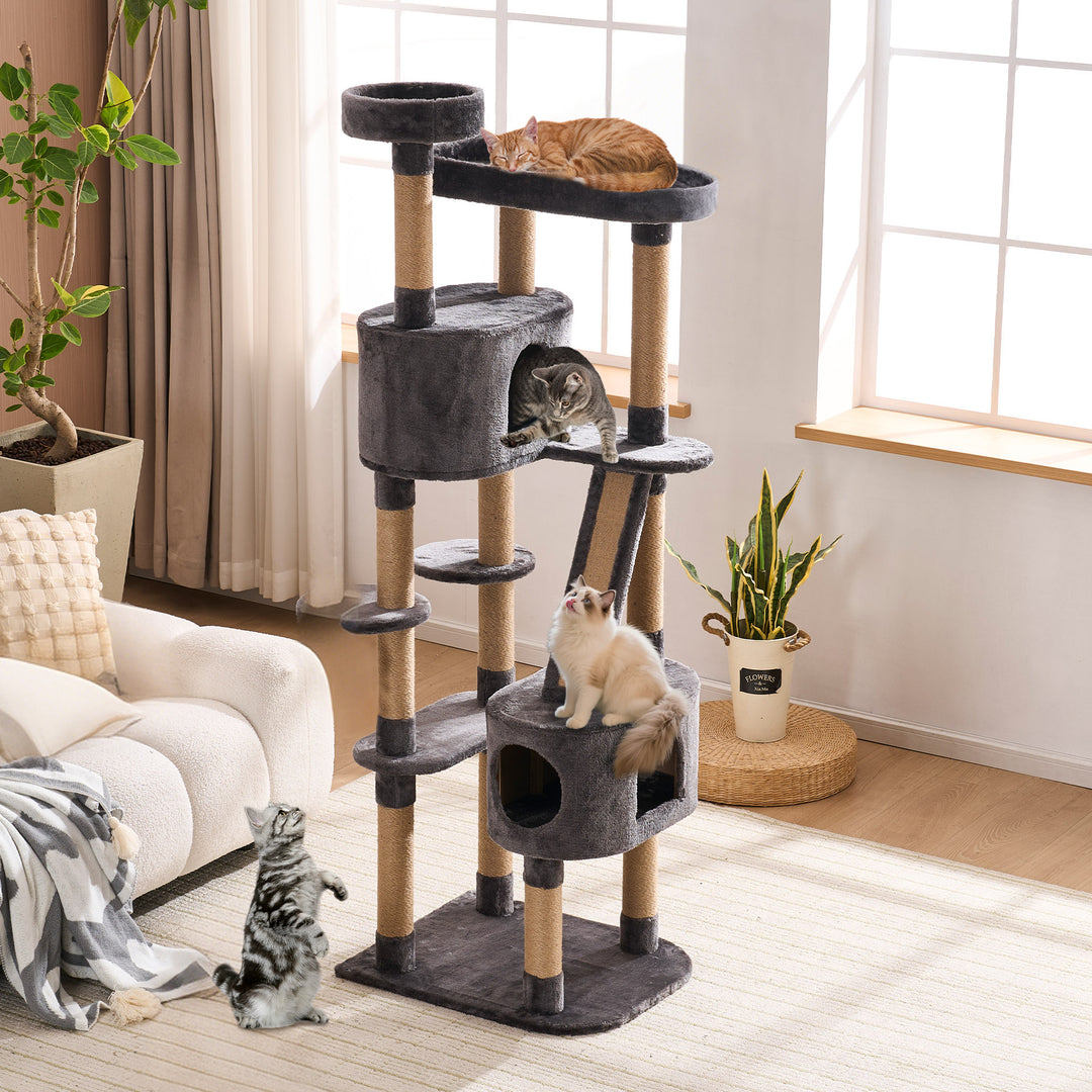 YOUNIKE 71in Cat Tree Large Multi-Level Cat Tower Condo for Indoor Cats