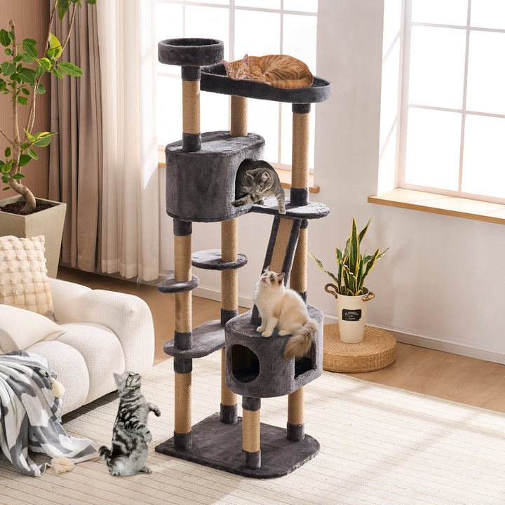YOUNIKE 71in Cat Tree Large Multi-Level Cat Tower Condo for Indoor Cats