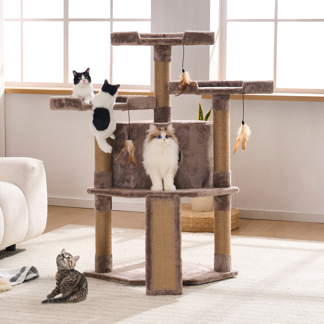 YOUNIKE Cat Tree 45in Cat Tower Condo for Kittens Pet House Play