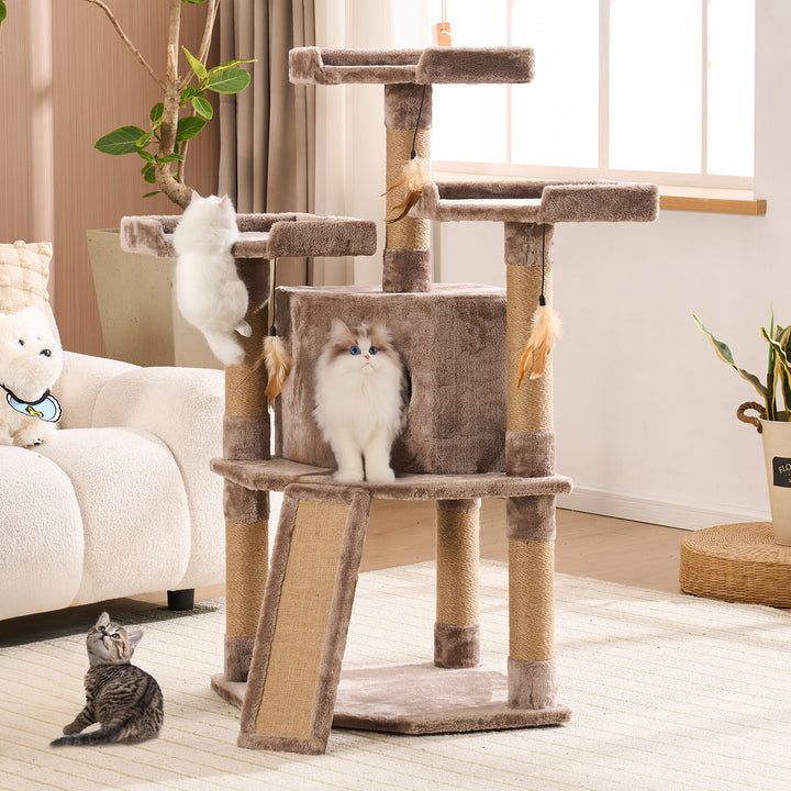 YOUNIKE Cat Tree 45in Cat Tower Condo for Kittens Pet House Play