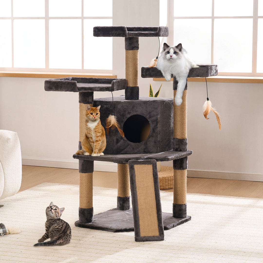 YOUNIKE Cat Tree 45in Cat Tower Condo for Kittens Pet House Play