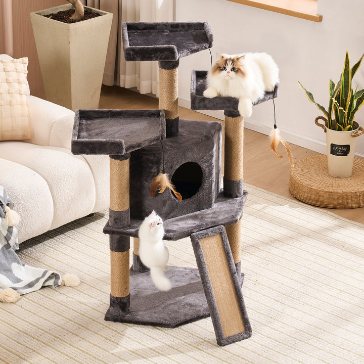 YOUNIKE Cat Tree 45in Cat Tower Condo for Kittens Pet House Play