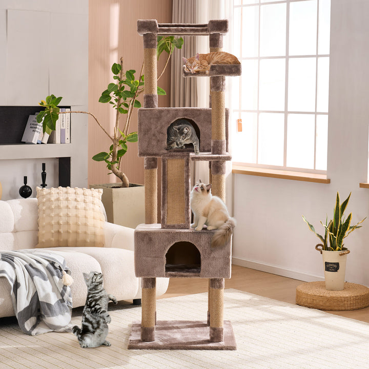 YOUNIKE 71in Cat Tree Large Multi-Level Cat Tower Condo for Indoor Cats
