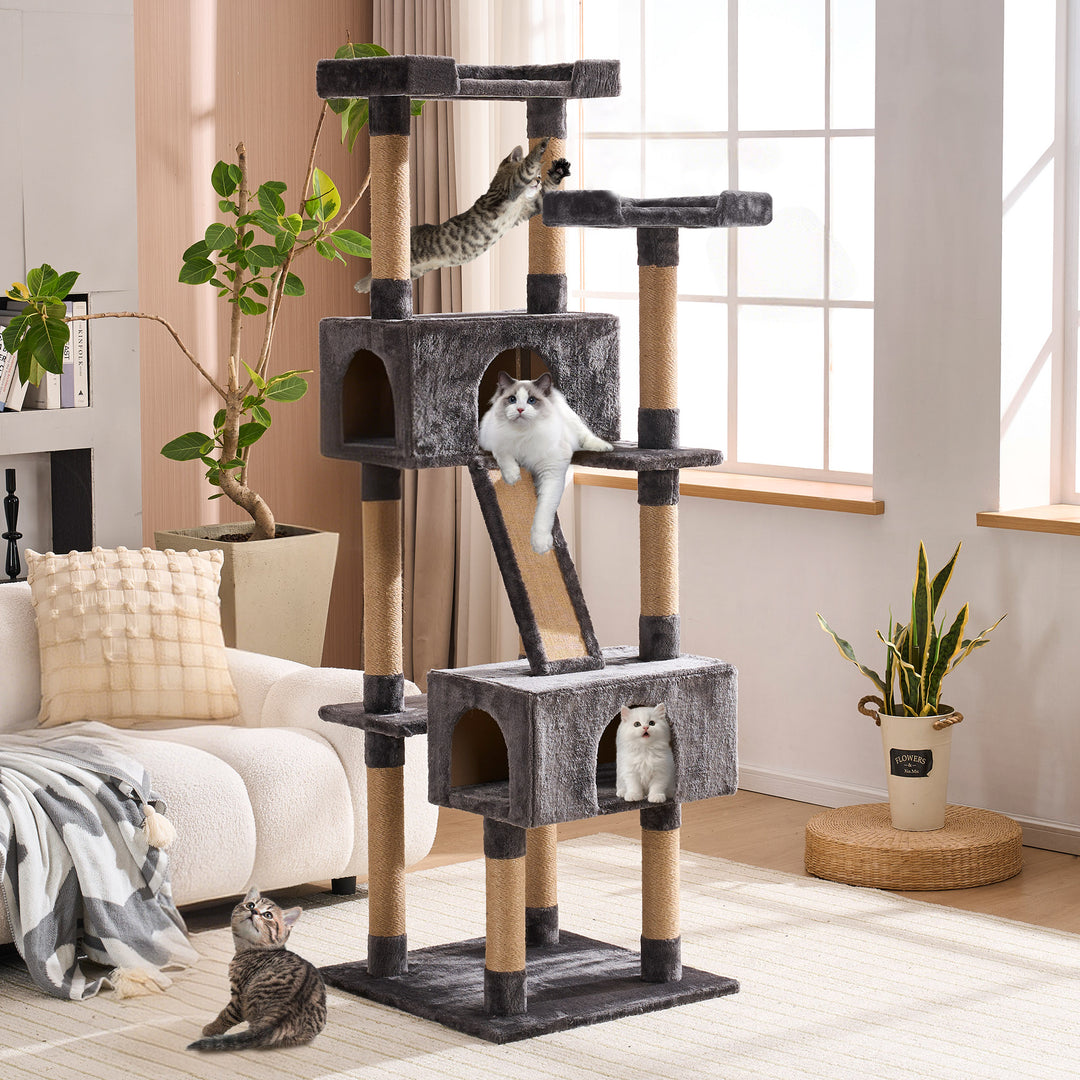 YOUNIKE 71in Cat Tree Large Multi-Level Cat Tower Condo for Indoor Cats