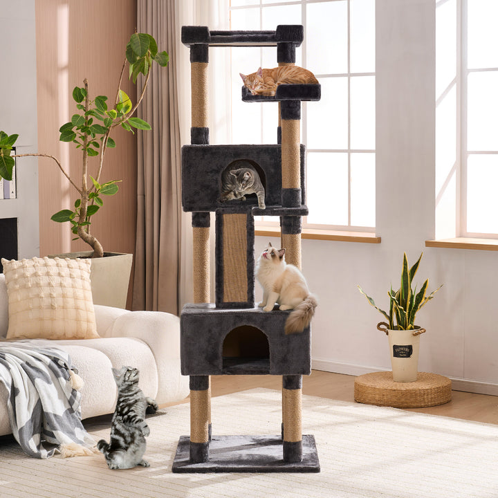YOUNIKE 71in Cat Tree Large Multi-Level Cat Tower Condo for Indoor Cats