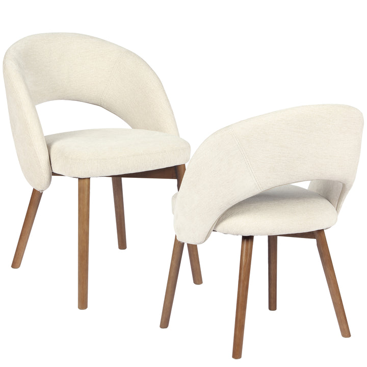YOUNIKE Upholstered Dining Chairs Set of 2 Modern Curved Barrel Dining Room Chair
