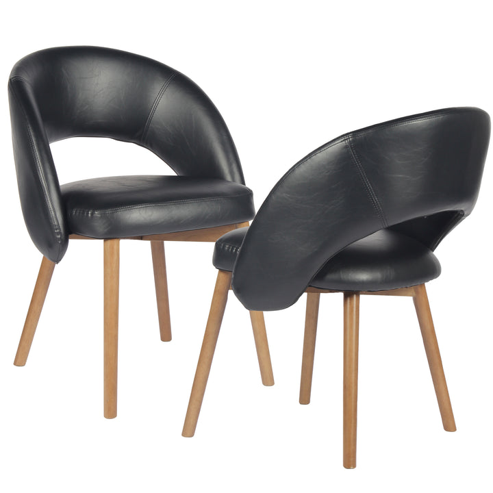 YOUNIKE Upholstered Dining Chairs Set of 2 Modern Curved Barrel Dining Room Chair