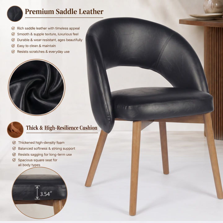 YOUNIKE Upholstered Dining Chairs Set of 2 Modern Curved Barrel Dining Room Chair