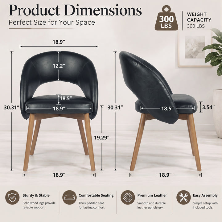 YOUNIKE Upholstered Dining Chairs Set of 2 Modern Curved Barrel Dining Room Chair