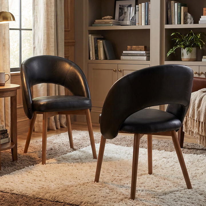 YOUNIKE Upholstered Dining Chairs Set of 2 Modern Curved Barrel Dining Room Chair