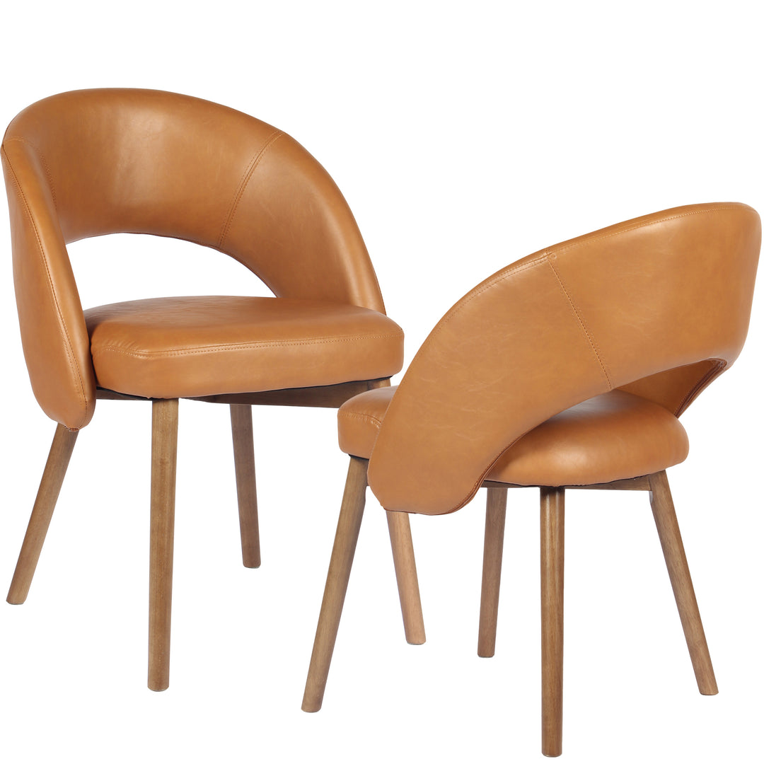 YOUNIKE Upholstered Dining Chairs Set of 2 Modern Curved Barrel Dining Room Chair