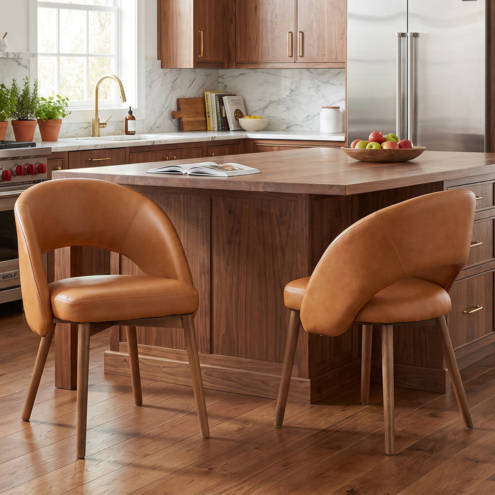 YOUNIKE Upholstered Dining Chairs Set of 2 Modern Curved Barrel Dining Room Chair