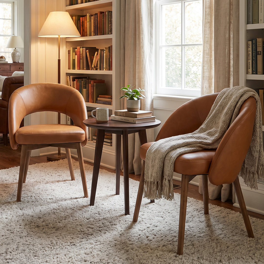 YOUNIKE Upholstered Dining Chairs Set of 2 Modern Curved Barrel Dining Room Chair