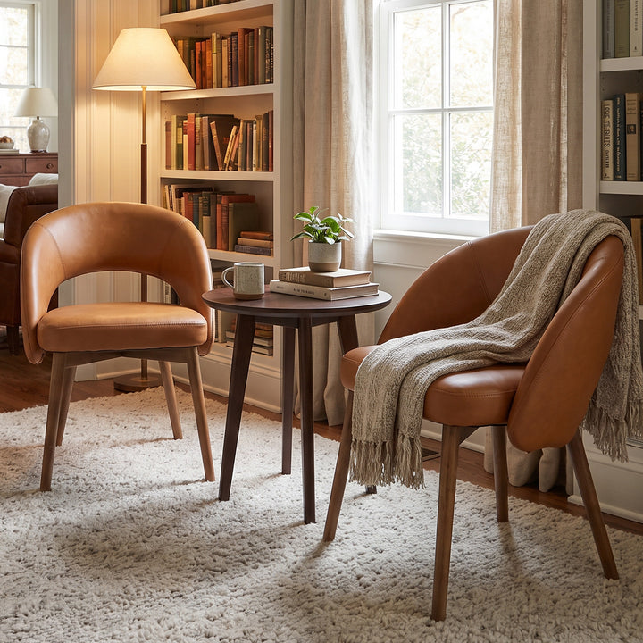YOUNIKE Upholstered Dining Chairs Set of 2 Modern Curved Barrel Dining Room Chair