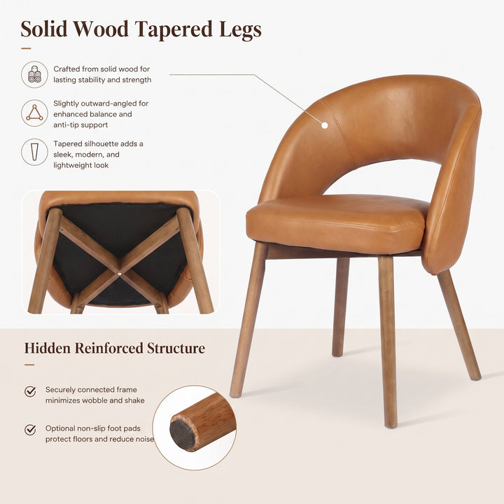 YOUNIKE Upholstered Dining Chairs Set of 2 Modern Curved Barrel Dining Room Chair
