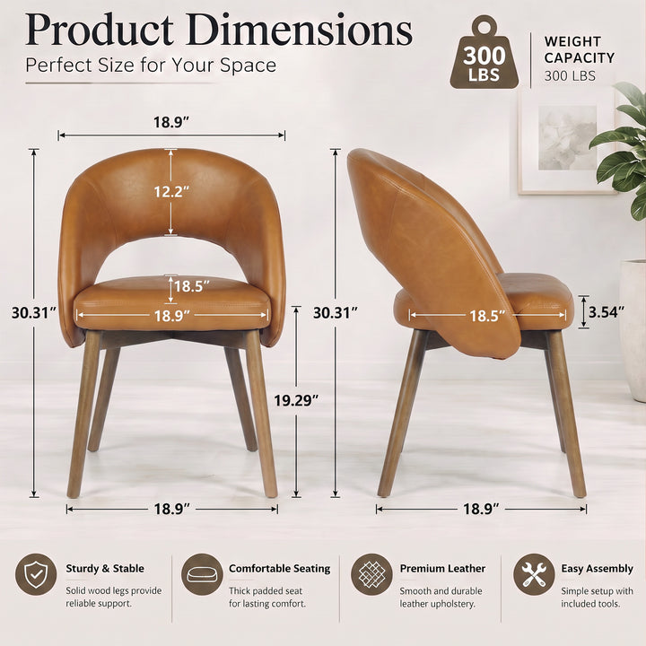 YOUNIKE Upholstered Dining Chairs Set of 2 Modern Curved Barrel Dining Room Chair