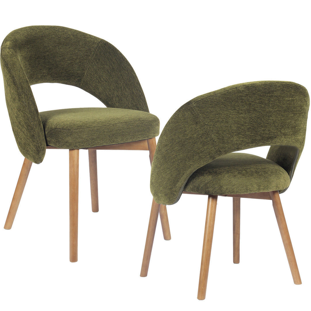 YOUNIKE Upholstered Dining Chairs Set of 2 Modern Curved Barrel Dining Room Chair