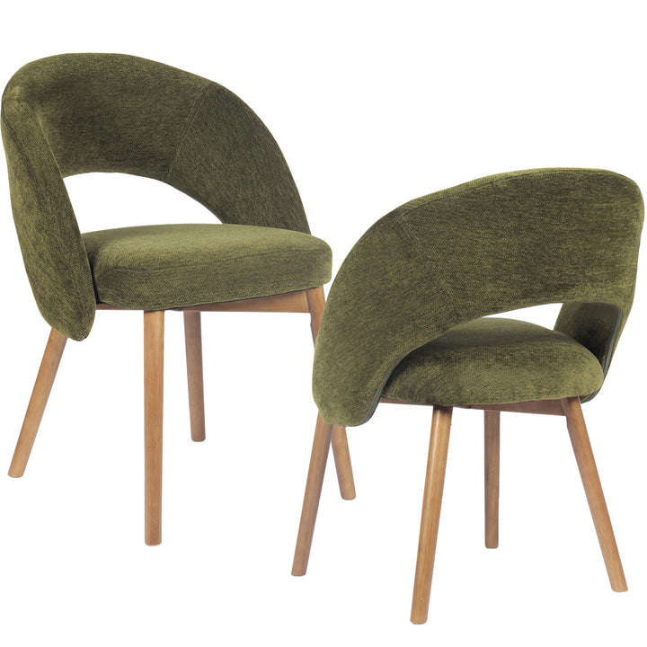 YOUNIKE Upholstered Dining Chairs Set of 2 Modern Curved Barrel Dining Room Chair